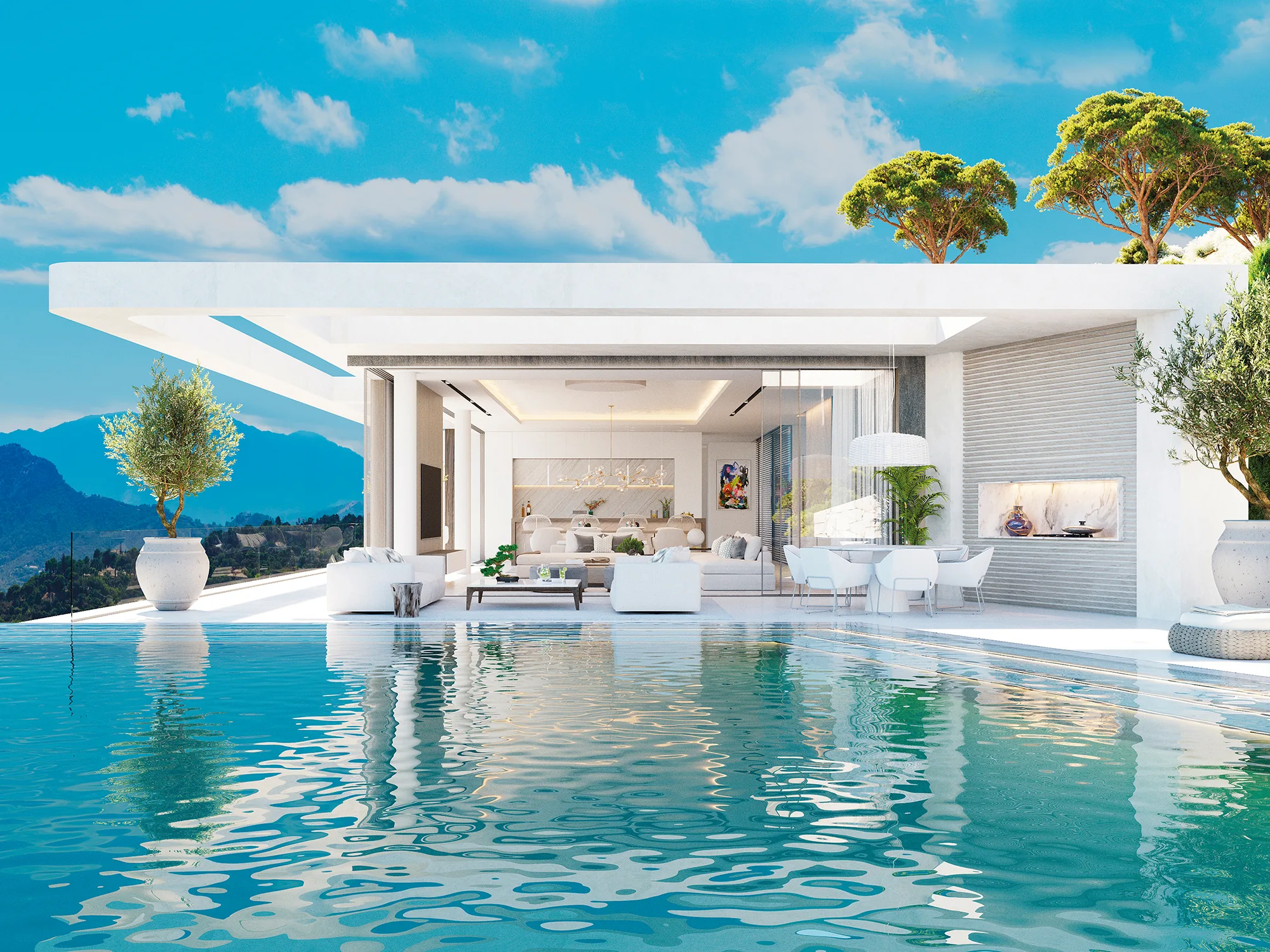 Vista Lago Residences — Infinity pool opening onto the Mediterranean horizon