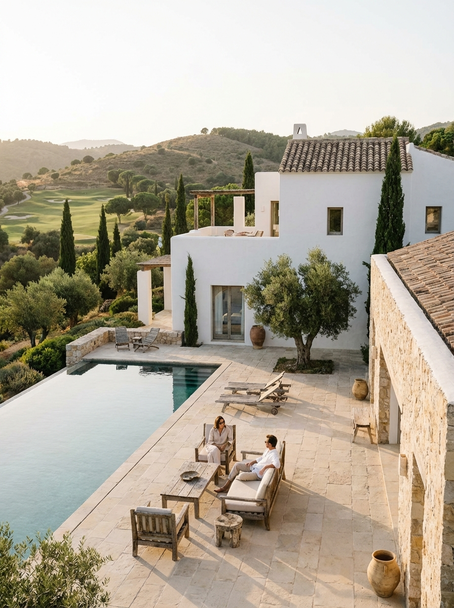 Mediterranean luxury golf estate with pool terrace