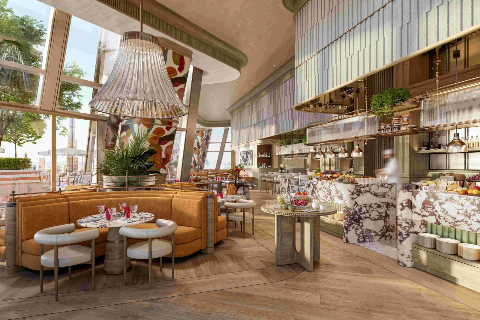Restaurant at Baccarat Hotel Dubai, one of the project's four dining venues, Downtown Dubai