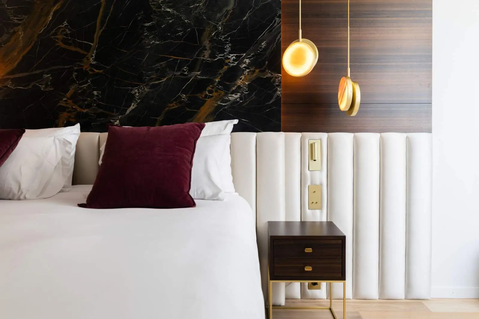 Bauchart Duplex Loft, headboard detail — Maison Bauchart, Paris 8th