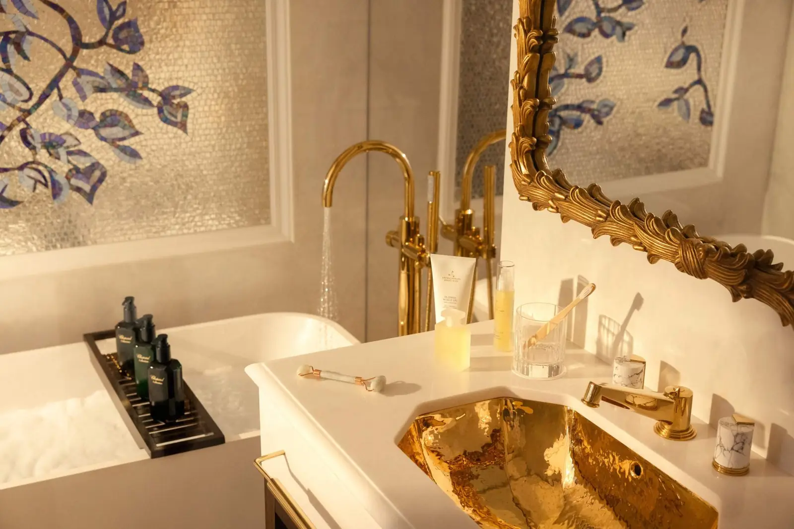 Signature Suite George V, the gilded basin and mosaics — Maison Bauchart, Paris 8th