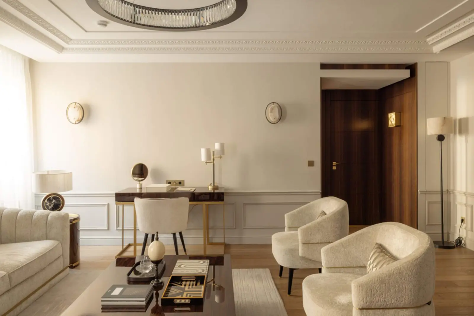 Montaigne Suite, the Art Deco living room — Maison Bauchart, Paris 8th