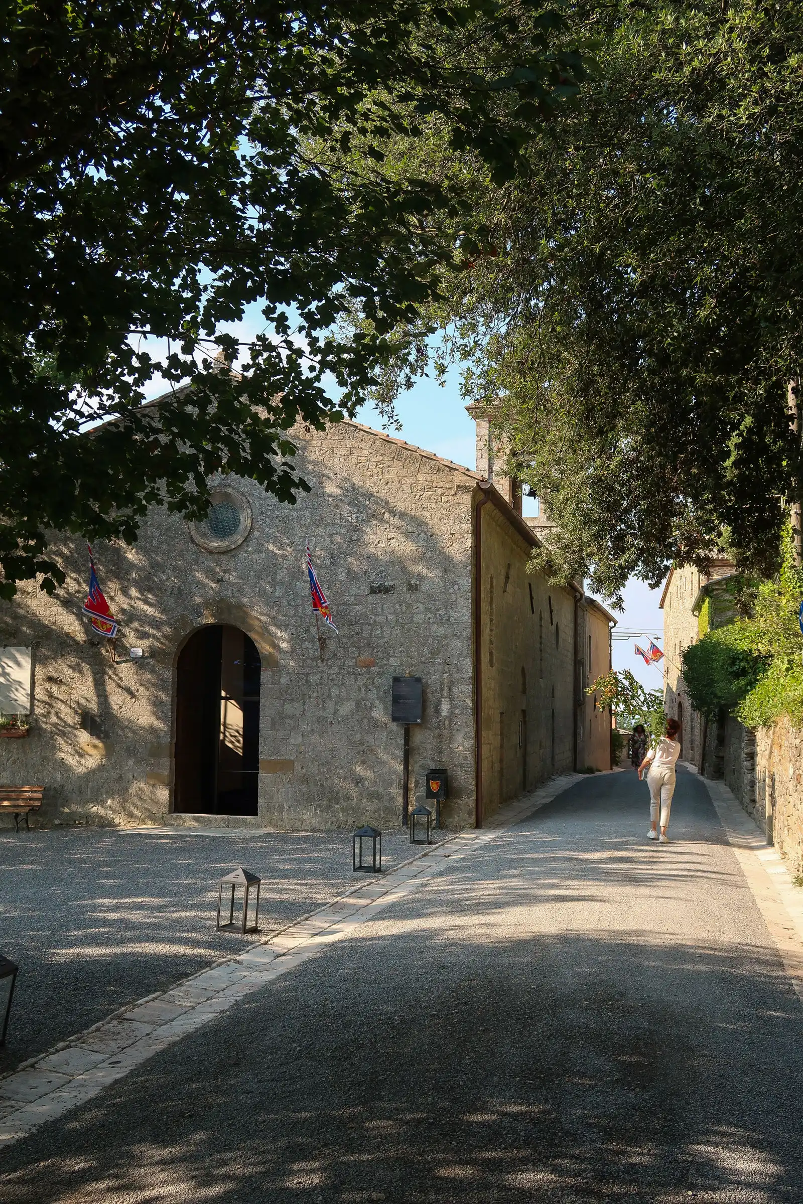 The church and village of Castiglioncello del Trinoro at dusk
