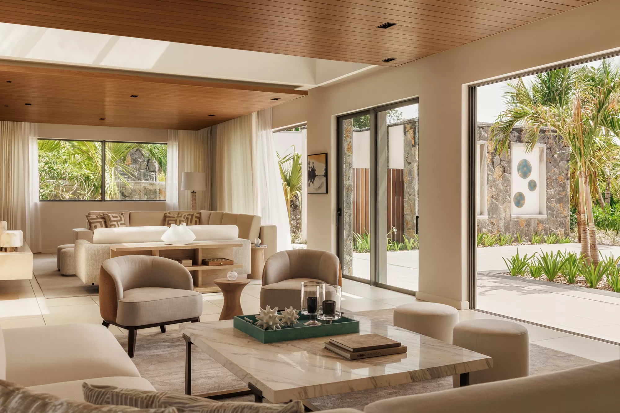 Living room of a One&Only Private Home — open volumes, Le Saint Géran