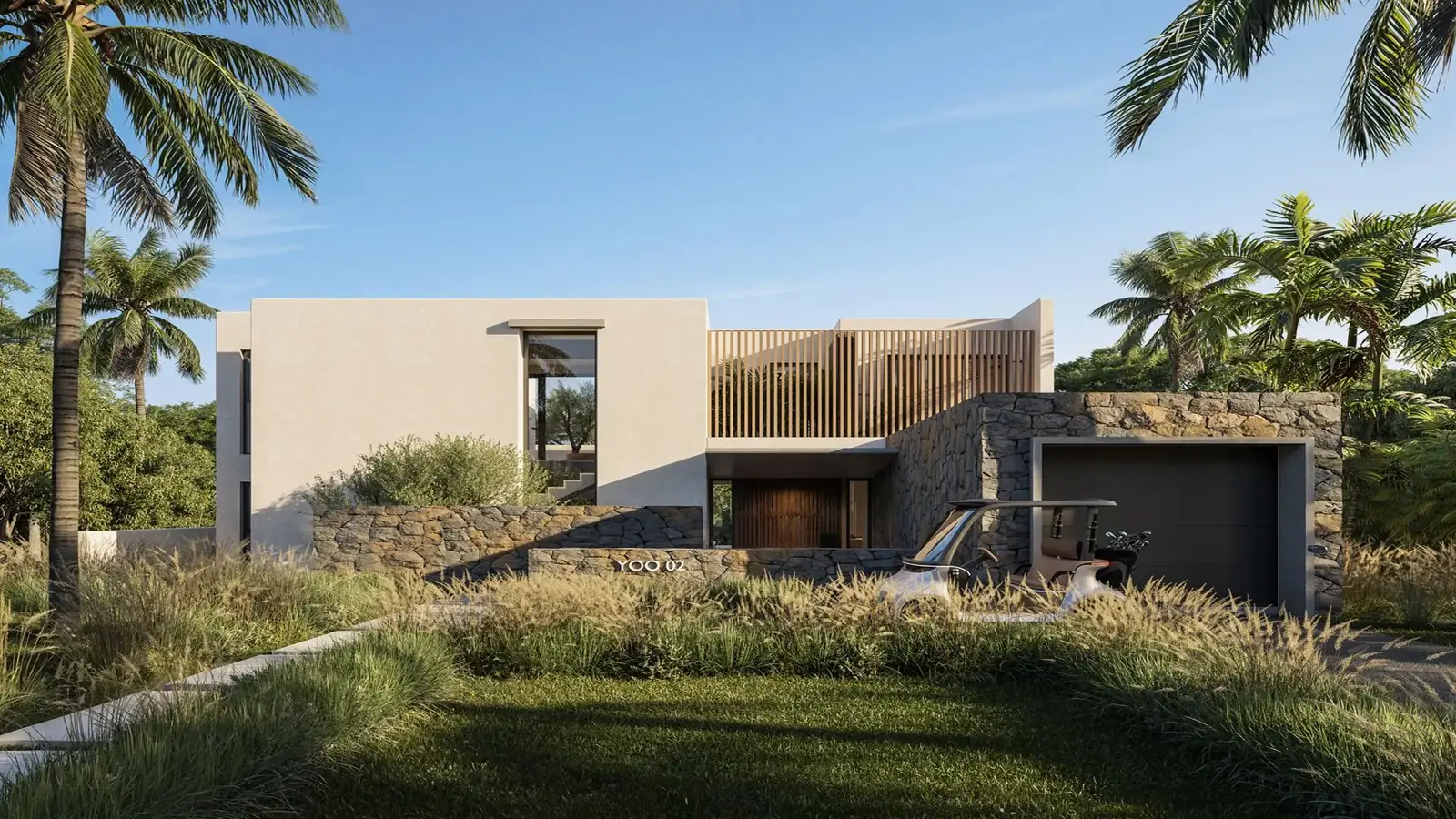 Contemporary Valriche by YOO villa in the vegetation, Bel Ombre