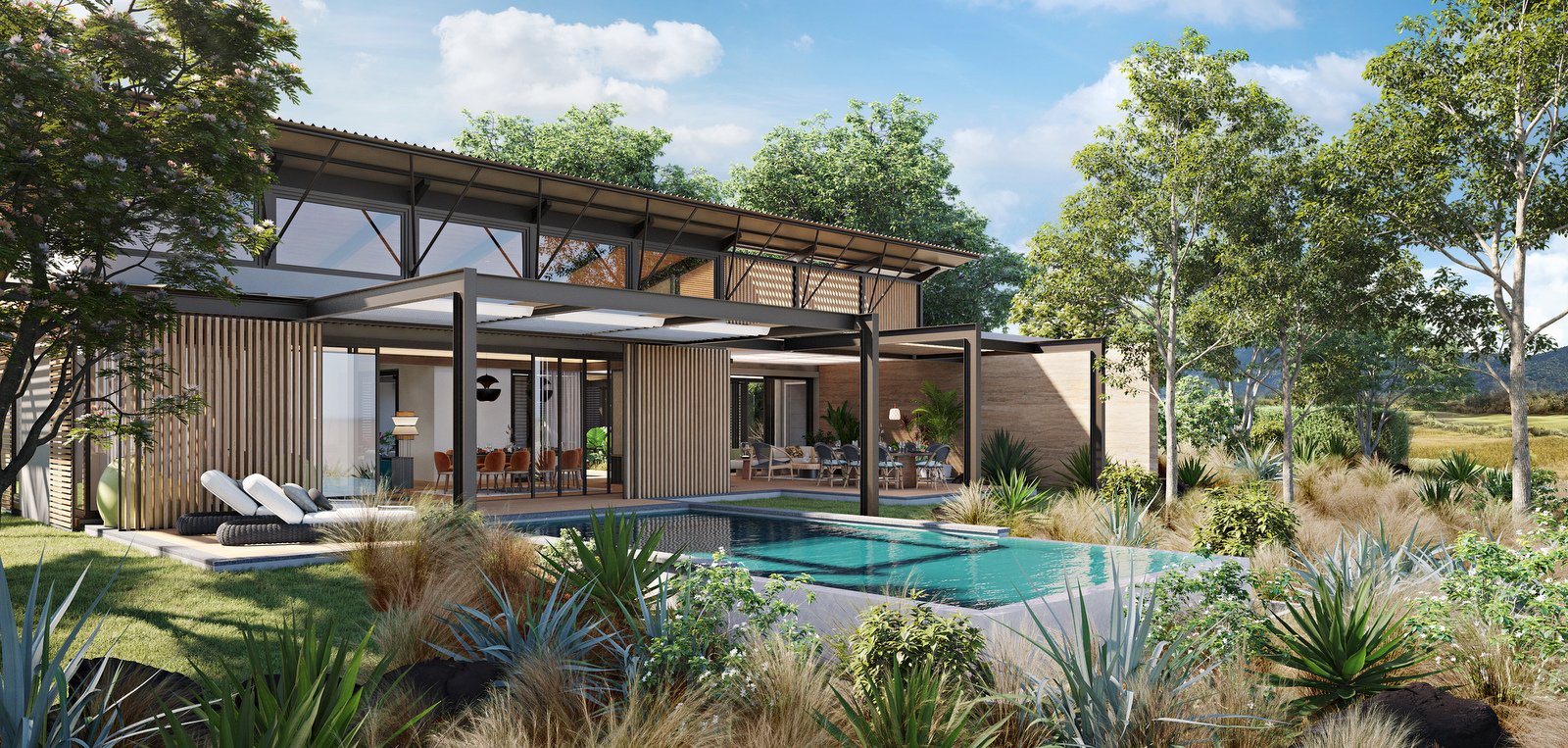 Villa S at Harmonie Golf & Beach Estate, sea and Le Morne views