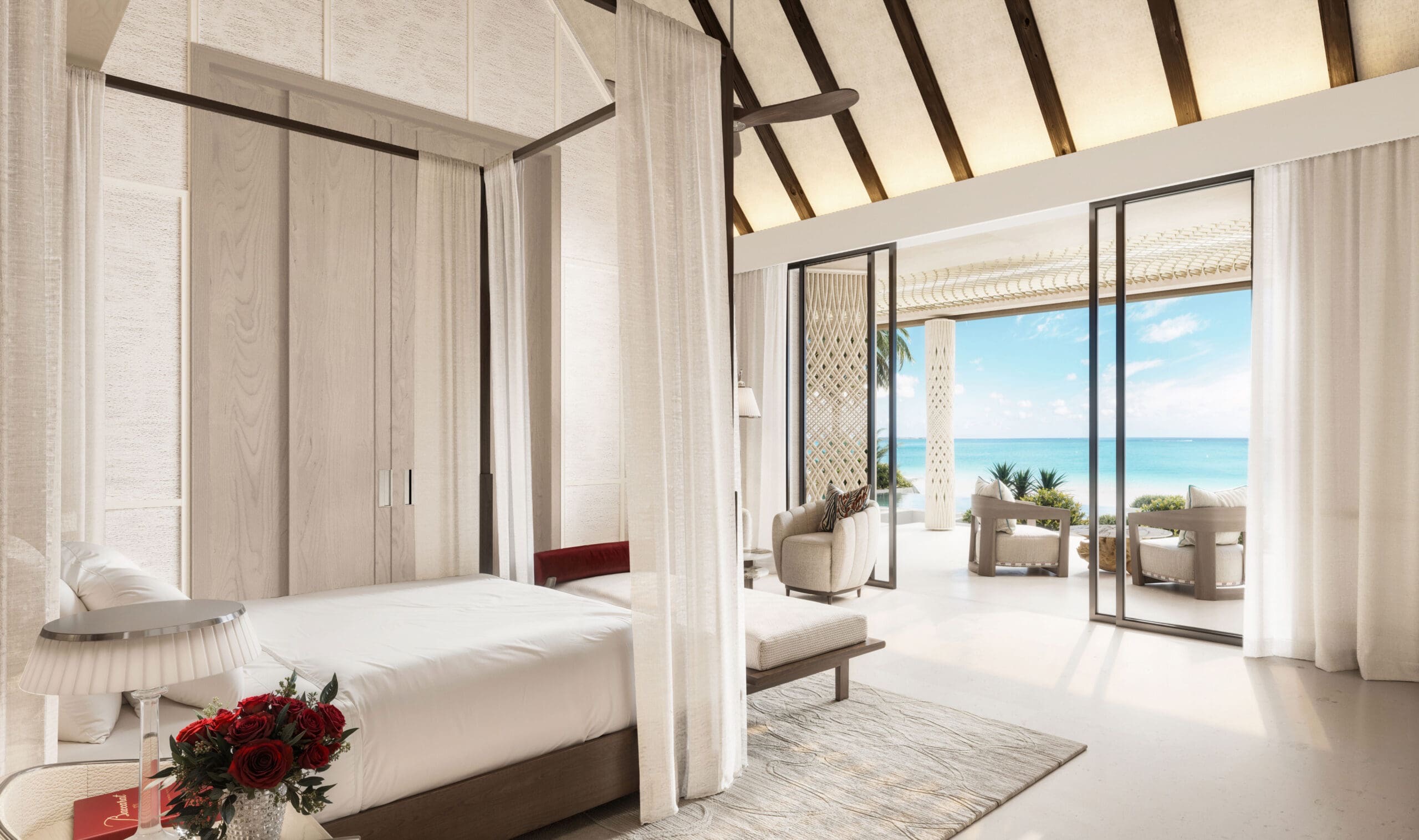 Baccarat 4-bedroom residence Maldives — double-height interior living space